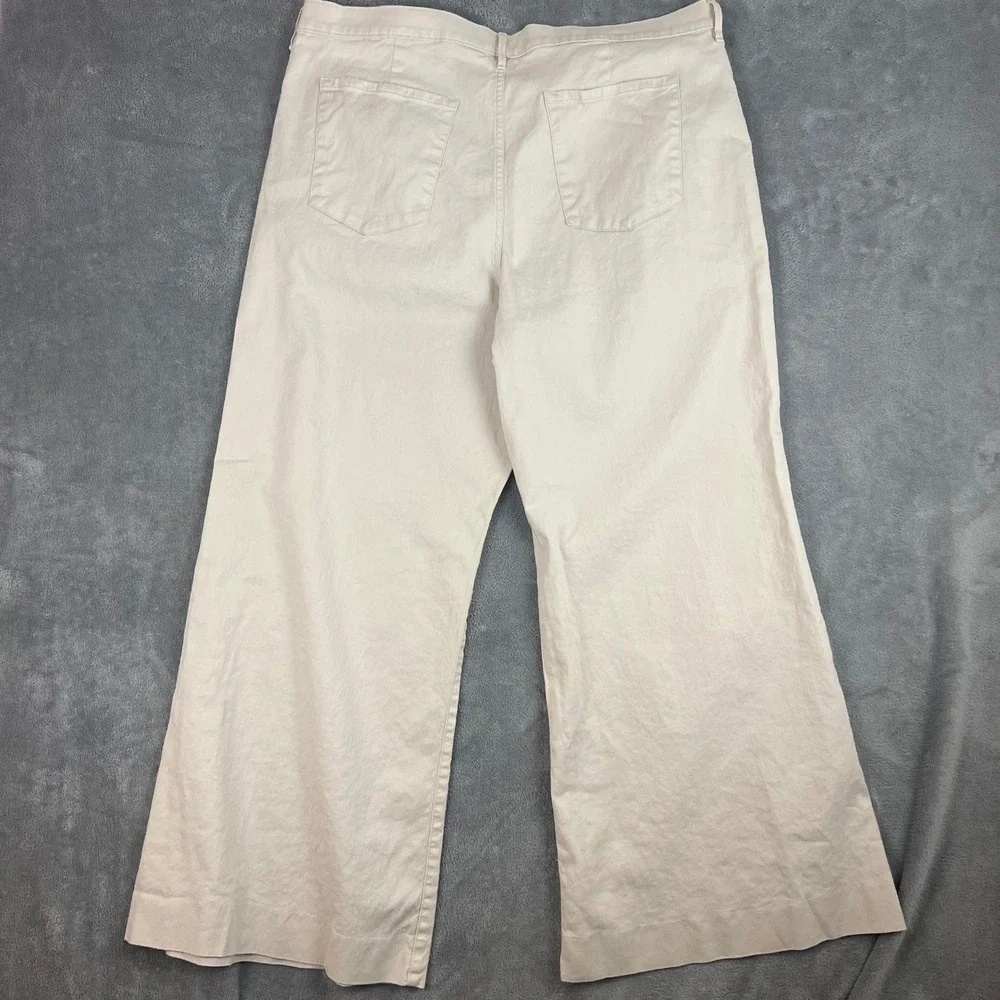 Banana Republic High Rise Wide Leg Pants Womens 35 Linen Blend Sophisicated